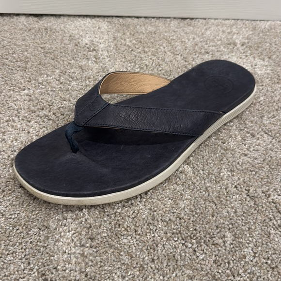 Peter Millar men’s size 12 hyperlight newbuck leather slide flip flips - Picture 2 of 5